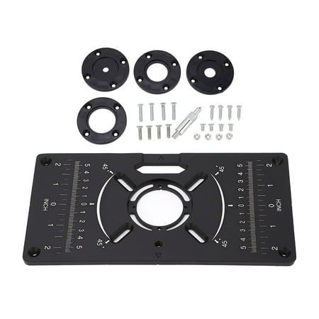 

Flash Sale Router Plate Aluminum Alloy Router Table Insert Plate Universal Trimming Machine Flip Board Black