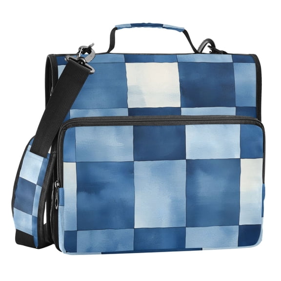 ALAZA Zipper Binder Checkered Grid-z1 3 Ring Trapper Keeper File Folder Organizer Bag