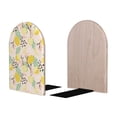 thumbnail image 2 of Lsque Lemon Leaves Printed Wood Bookends,Non-Skid Bookend for Shelves,Heavy Duty Support Bookends,Non-Slip Foam Pads for Office, Home, and Library,1 Pair, 2 of 8