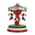 thumbnail image 3 of Animated Christmas Village Umbrella Ride Decorative Figurine, 6 in, by Holiday Time, 3 of 6