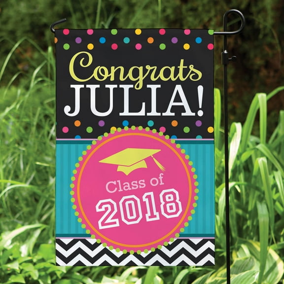 Personalized Congrats Grad! Garden Flag