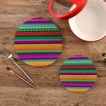thumbnail image 2 of Pot Holders Trivets Set Cotton Potholders Set, Hot Pads Set of 2, Mexican Serape Stripes Hot Pot Trivets One 9.45 Inch and One 7 Inch, 2 of 6