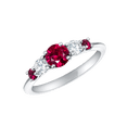 thumbnail image 2 of HeartsAndYou 3ct Round Cut Natural Pink Ruby Alternate Moissanites Ring 14k SOLID White Gold, 2 of 9