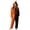 Coffee, variant on Halloween Split-Color Jack-O-Lantern Onesie, Zip-Up Hooded Flannel Jumpsuit with Stem Detail & Pockets, Soft Fleece Loungewear for Women (1 PC) Ginger XXXL