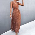 thumbnail image 3 of Vestido con estampado floral, vestido con cinturón y escote en V, vestido de largo midi, vestido con cinturón y escote en V, claridad notable, 3 of 6