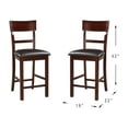 thumbnail image 5 of Set of 2 Chairs Dining Room Furniture Dark Brown Cushioned Solid wood Counter Height Chairs, 5 of 5
