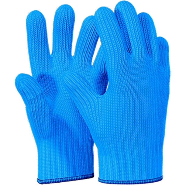 par de guantes azules resistentes al calor Guantes de horno azules resistentes al calor con dedos Manoplas de horno Agarraderas de cocina Guantes de algodón Guantes de cocina Doble horno