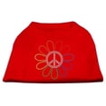 thumbnail image 1 of Rhinestone Rainbow Flower Peace Sign Shirts Red L (14), 1 of 1