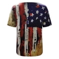 thumbnail image 4 of Pompotops T-shirt à Manches Courtes Col en V pour Femmes Jour de l'Indépendance Blouse Décontractée Imprimée, 4 of 7