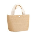 thumbnail image 2 of BadPiggies Women Straw Tote Bag Woven Summer Beach Handbag Snap Top Boho Bags (White), 2 of 11