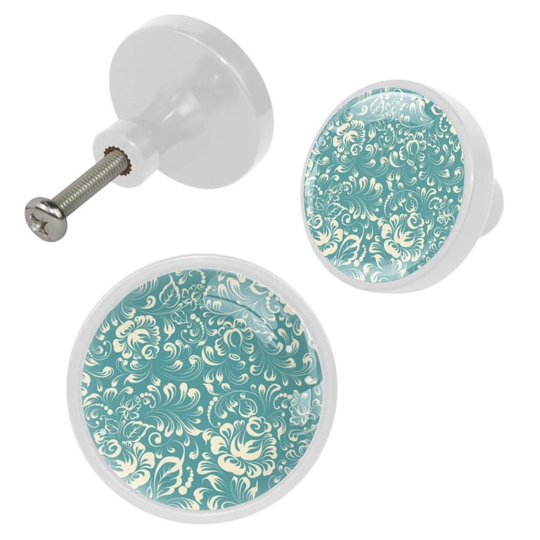 mint green dresser knobs Mint Green Square Glass Flower Cabinet Knobs