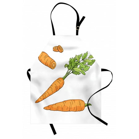 

Green and Orange Apron Fresh Carrot Pattern with Leaves Sketch Illustration of Vegetables Unisex Kitchen Bib Apron with Adjustable Neck for Cooking Baking Gardening Orange Apple Green by Ambesonne