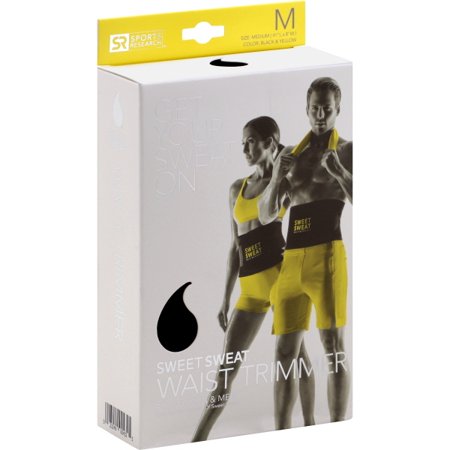 Sports Research Sweet Sweat Waist Trimmer Medium Black Yellow 1 Belt