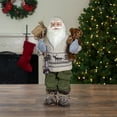 thumbnail image 2 of Northlight 2' Standing Santa Christmas Figure with a Plush Bear and Lantern, 2 of 5