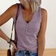 thumbnail image 5 of Túnica De Verano Camiseta básica sin mangas para mujer, camiseta sin mangas con cuello en V, camiseta sin mangas con tirantes, atuendo diario Kuymtek Púrpura L para Mujer, 5 of 7