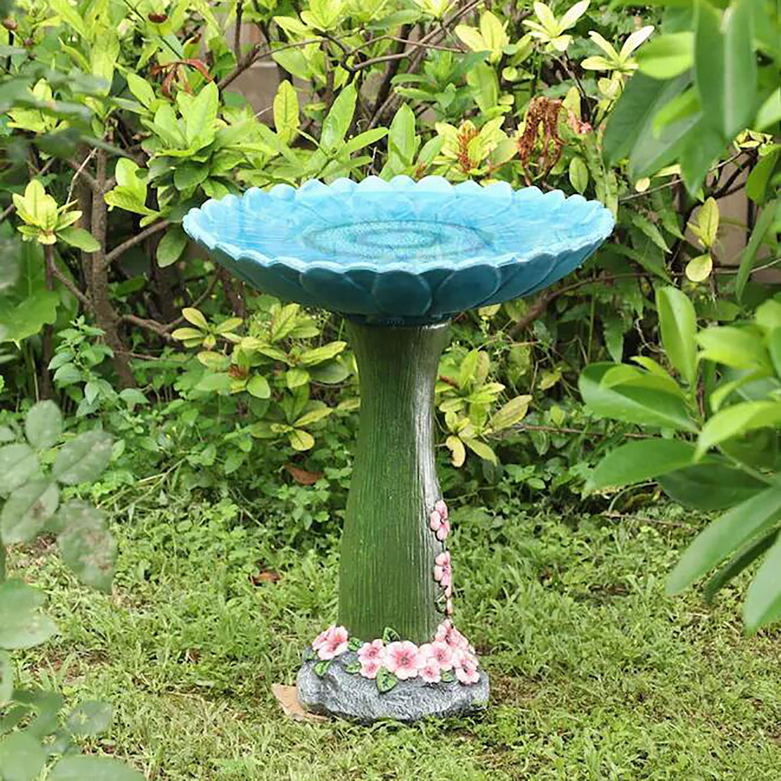 Fridja Resin Rabbit Bird Bath Bowl Standing Resin Bird Feeders Bird Bath Bowl Garden Yard Statue Ornament Simulation Bunny for Eater Decor