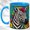 Blue, variant on Colorful Zebra Coffee Mug, Geometric Animal Mug, Ceramic 11 oz