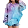 thumbnail image 4 of Mercatoo Cute Tie Dye Cotton Hoodies for Teen Girls Fleece Warm Pullover Hoodie Long Sleeve Trendy Gradient Color Sweatshirts, 4 of 7