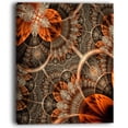 thumbnail image 2 of Art Numérique Orange Brun Fleurs Fractales - Impression sur Toile Florale, 2 of 3