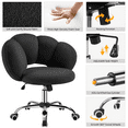 thumbnail image 4 of Alden Design Upholstered Desk Chair with Cloud Shaped Backrest, Black, 4 of 7