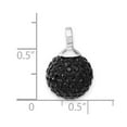 thumbnail image 3 of Sterling Silver Stellux Black Crystal Ball Pendant QP2547, 3 of 3