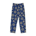 thumbnail image 6 of Uemuo Anchors and Nautical Pattern Men's Wide Leg Palazzo Lounge Pants with Pockets Light Weight Loose Comfy Casual Pajama Pants-Large, 6 of 9