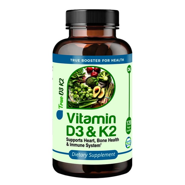TrueMed Vitamin D3 K2 5000 IU 125 mcg Vitamin D, MK7 Vitamin K2 Supplements for Bone Heart