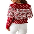 thumbnail image 3 of Chandails en Tricot pour Femmes Flocon de Neige à Manches Longues Noël, 3 of 6