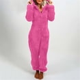 thumbnail image 2 of Rotm Women Onesie Adult Onesie Pajamas for Women, Teddy Fleece Womens Onesie Pajamas, Fuzzy Pajama Onesies for Women, Teens PJs Hot Pink,S, 2 of 5
