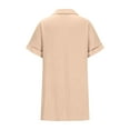 thumbnail image 6 of DDAPJ pyju Shirt Dress for Women Short Sleeve Button Down Shirts Summer Casual Shift Dress with Pockets Liquidación de hoy Khaki S, 6 of 7