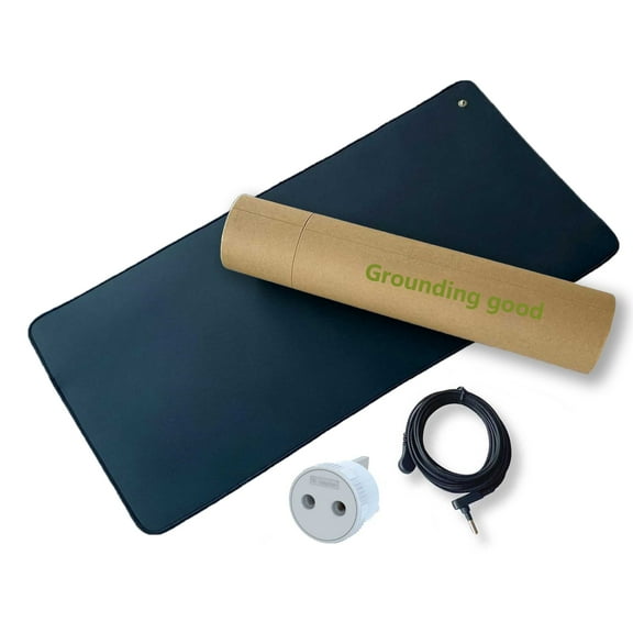Grounding Mat Kits, 26.7"x9.8" Earthing Mat, 15-Foot Cord, Conductive Carbon Grounding at Home, Office, Work, Desk,Grounding Pad for Health
