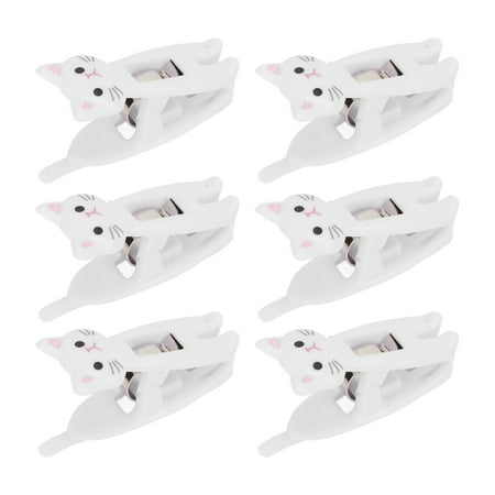 

Cat Snack Clips PS Iron Material Metal Spring Firm Grip Snack Bag Clips Anti Slip Strips For Office For Household White
