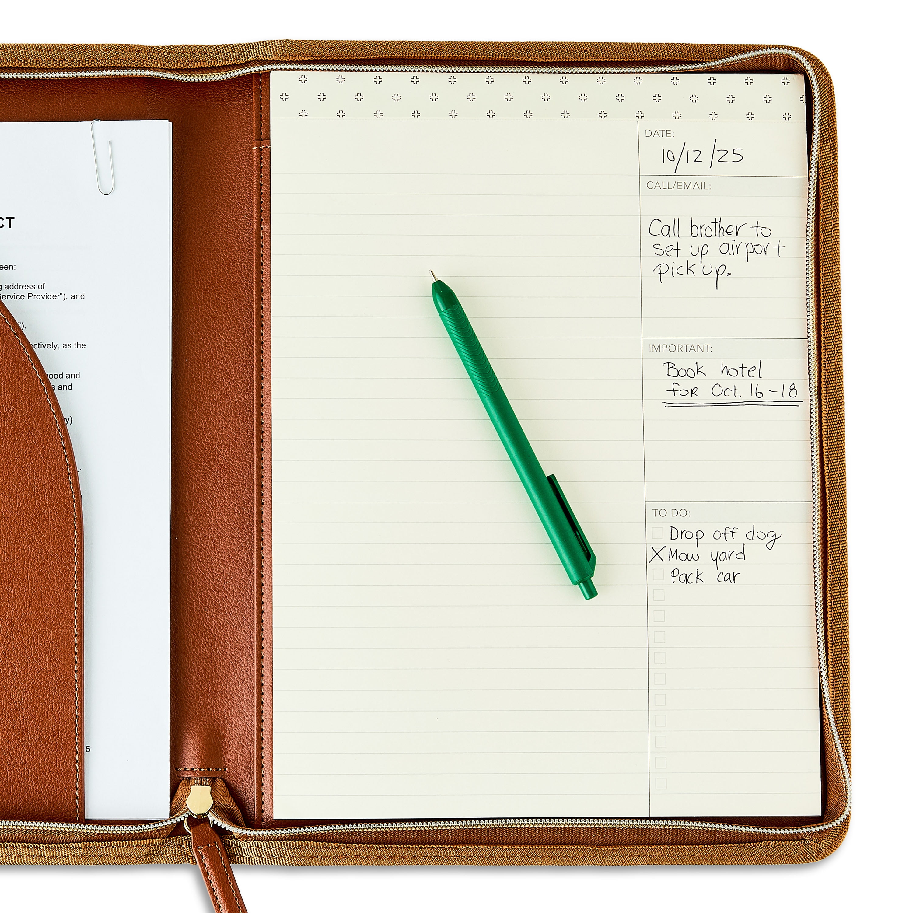 ノート Pen+Gear+ Zipper Simulated Leather Padfolio, 10