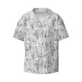 thumbnail image 3 of Cauagu white Moose winter tree Men's Short Sleeve Button Down Hawaiian Shirt for Men Bowling Shirts Casual Summer Beach Shirt,Small, 3 of 6