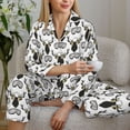 thumbnail image 6 of Lsque Ski Goggles Moose Music Picture Pattern Long Sleeve Pajama Set for Women - Soft 2-Piece Sleepwear and Loungewear Set with Pockets, Comfy Nightwear-Medium, 6 of 7