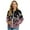 Black and Pink-Floral, variant on DISNIMO Floral Printed Jackets for Women Long Sleeve Outwear Zipper Sweatshirts V Neck Jackets Fall Winter Clothes, 2XL