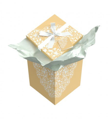 No Glue or Tape Required Gift Box 9x9x9 Cassandra Pop up in Seconds comes with Decorative Ribbon mounted on the lid A Gift Tag and Tissue Paper