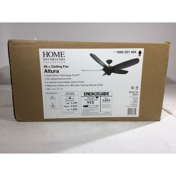 Home Decorators Collection Altura 56 In Indoor Oil Rubbed Bronze Ceiling Fan With Remote Control New Open Box Com Oil Rubbed Bronze Ceiling Fan, Home Decorators Collection Ceiling Fan Altura