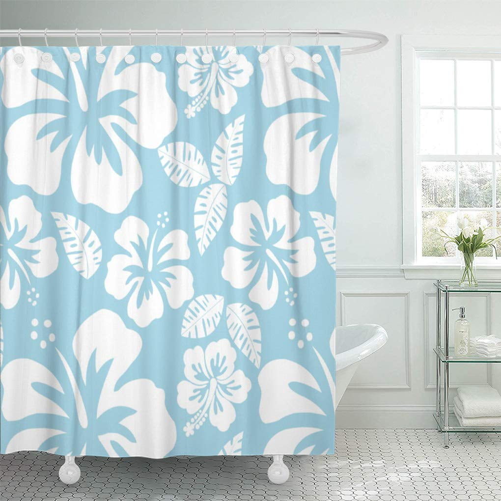 SUTTOM Cute Light Blue Hawaiian Tropical Pattern Couples Girly Modern