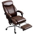 thumbnail image 1 of HOMCOM 6 Point Massage Office Chair with Remote, Ergonomic Reclining Computer Desk Chair with Footrest, Side Pocket, Dark Brown, 1 of 7