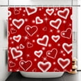 thumbnail image 6 of 72x84 Inch Pink Red Love Heart Shower Curtain for Valentine''s Day Bathroom Decor Romantic Lover Couple Valentine Shower Curtains for Bathroom Waterproof Polyester Fabric with Hooks, 6 of 6