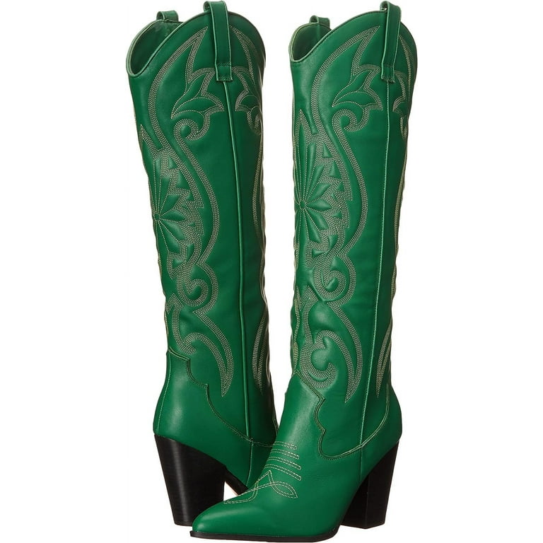 (US発)Steve Madden LASSO ウエスタンブーツ STEVE MADDEN LASSO Boots Green Leather - Walmart.com