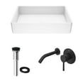 thumbnail image 6 of VIGO Matte Stone Magnolia Composite Rectangular Vessel Bathroom Sink in White with Faucet and Pop-Up Drain in Matte Black, 6 of 12