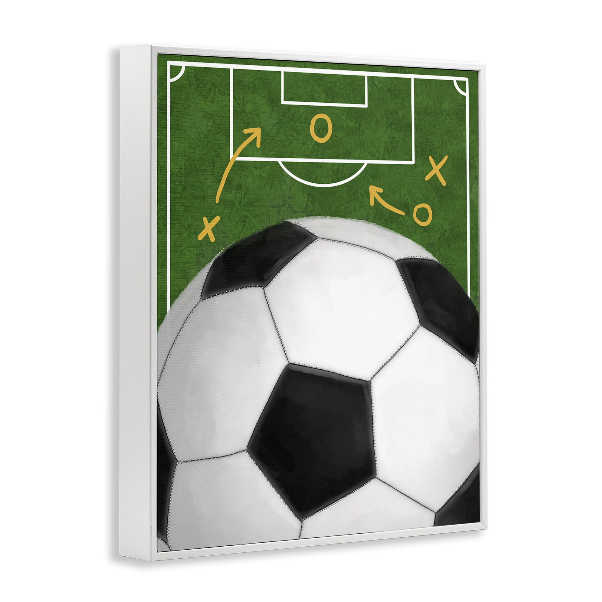 Stupell Industries Soccer Field & Ball White Framed Giclee Art, design by Jennifer Stith
