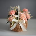 thumbnail image 4 of Party Bridal Woven Flower Basket Handle Girl Portable Willow Home Decor Wedding, 4 of 6
