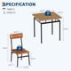 thumbnail image 5 of 3-piece dining mesa set para 2: small kitchen mesa y 2 pu forrado sillas con space-saving metal frame dinette, perfect para apartment dining rooms in brown, 5 of 9