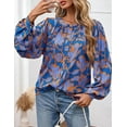 thumbnail image 5 of PRETTYGARDEN Women's Floral Button Down Blouse Fall Fashion Dressy Casual Long Sleeve Oversized Shirts Top Boho Clothes, 5 of 10
