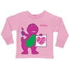 Personalized Barney Painting Pink Girls' Long Sleeve Tee