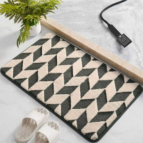 Latrodar Bathroom Water Absorbent Door Mat Quick Dry Entry Mat For Shower Room Solid Color Non Slip Rug For Toilet Entrance Upgraded Gray 12x8 Inch Home Stuff