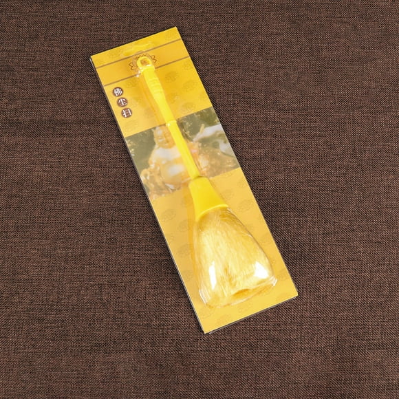 Cepillo para polvo portátil para el hogar, cepillo limpiador multifuncional para quitar el polvo de Buda, doble extremo, amarillo